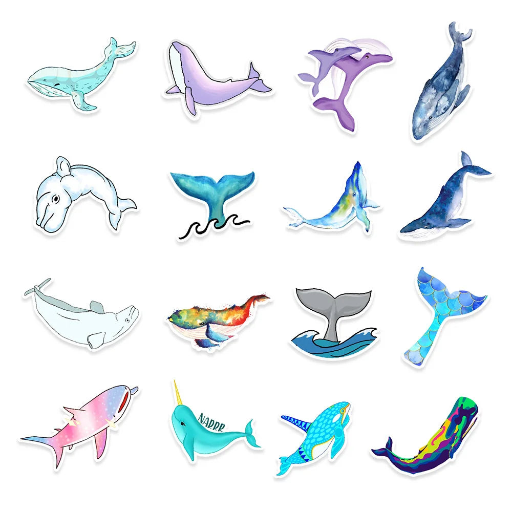 50PCS Ocean Series Graffiti Stickers Car Phone Trunk Water Cup Decoration Sticker