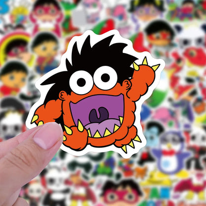 50PCS Art Illustration Popular Creative Cartoon New Ryan's World Series Decorative Style Graffiti Stickers Personalised Fashion Creative DIY Exquisite Decorative Decals Suitable For Cups, Helmets, Skateboards Popular Stickers Toys