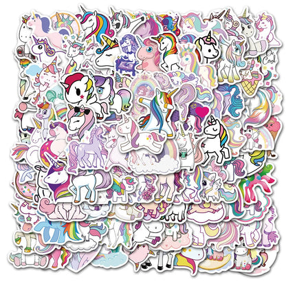 100PCS Rainbow Unicorn Stickers - Magical Cute Decals for Laptops, Water Bottles, Planners & Fantasy Lover Gifts