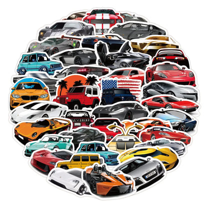 50PCS Cartoon Modification Performance Automobile Low Lying Steel Gun Graffiti Sticker Trolley BoxGraffitiSticker