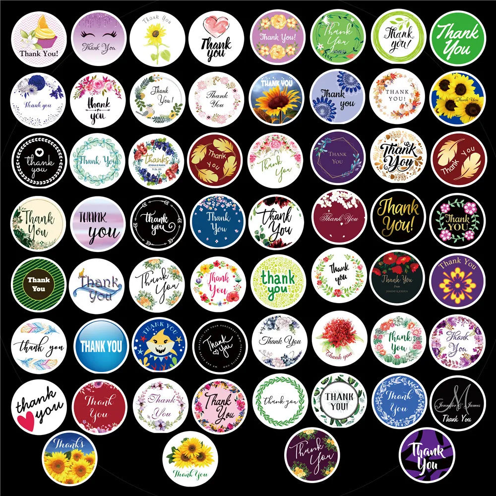 50PCS    NewThank You Sticker Personalized Decoration Graffiti Sticker Envelope Sealing Sticker MobilePhoneNotebook