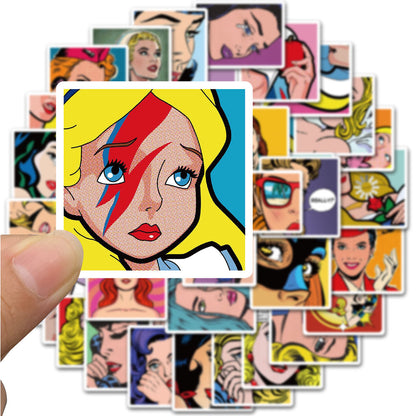 50PCS Hip-Hop Retro Sexy Girl Graffiti Stickers for Laptops, Guitars, Water Bottles, Skateboards, Stationery Boxes - Exquisite DIY Desktop Decor Decals