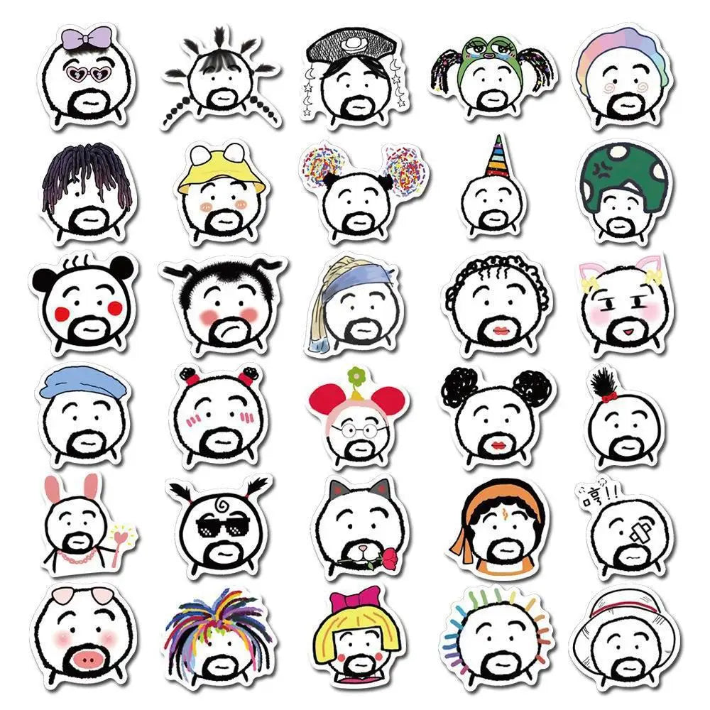 50PCS Funny Emotions Bag Dumb Dumb Stickers Notebook Luggage Mobile Phone Decoration Graffiti Stickers