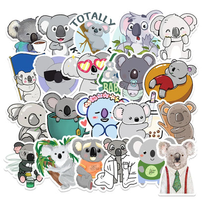 50PCS Cute Koala Graffiti Sticker Personality DIY Decoration Suitcase Skateboard PVC Removable Sticker