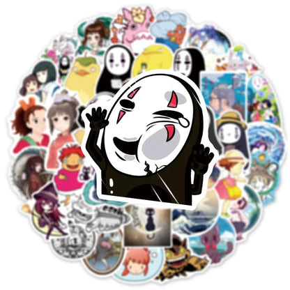 100PCS Hayao Miyazaki Animation Chihiro Graffiti Sticker Suitcase Guitar Car Computer Waterproof Skateboard Guitar