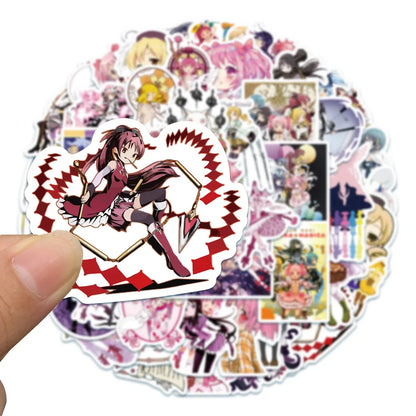 50PCS cartoon animation Magic Girl Little Round decorative style graffiti stickers, personalized, fashionable and creative trend DIY exquisite decorative decal cups, helmets, skateboard popular sticker toys