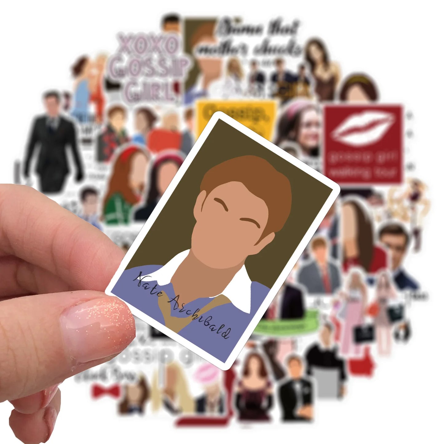50PCS American Drama Gossip Girl Graffiti Waterproof Sticker Suitcase Notebook Mobile Phone Skateboard Water Cup