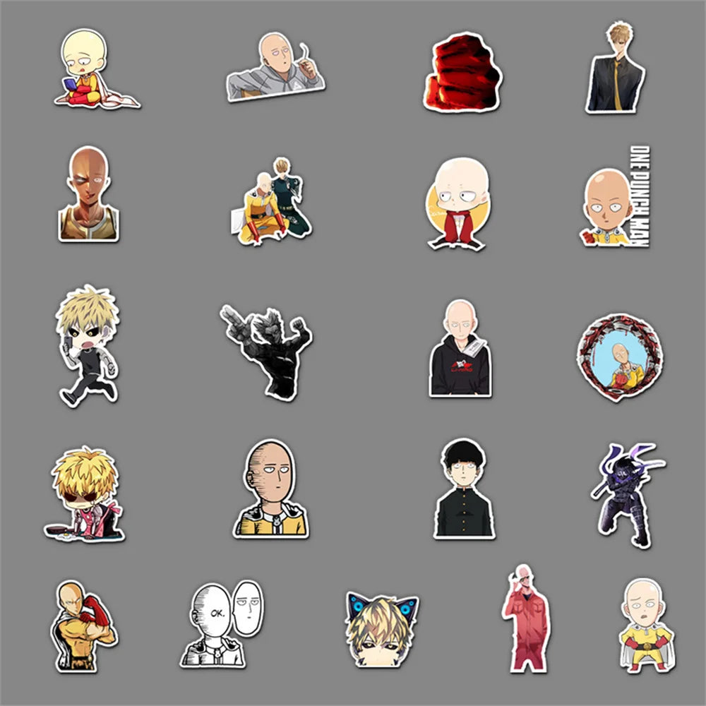 57PCS Cartoon Anime One Punch Superman Sticker Laptop Skateboard Guitar Waterproof Decorative Sticker