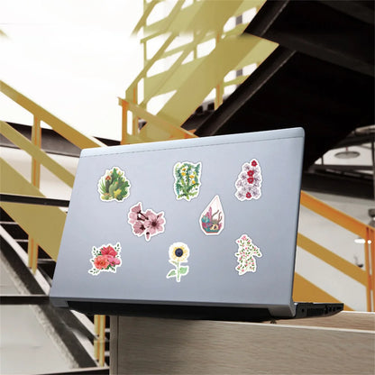 50PCS cartoon and fresh plant series graffiti stickers, personalized DIY diary, bag, phone case, laptop decoration, waterproof sticker toys