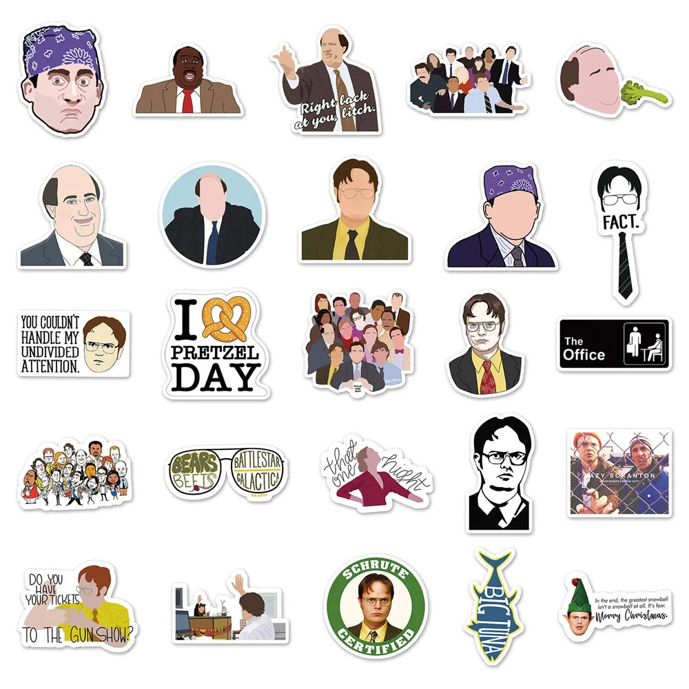 50PCS Cartoon Character Sticker Laptop Guitar Motorcycle Luggage Skateboard Bike Waterproof Sticker