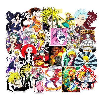 50PC Seven Deadly Sins Stickers Cartoon Personality Comics Suitcase Stickers DIY Skateboard Refrigerator Graffiti Stickers