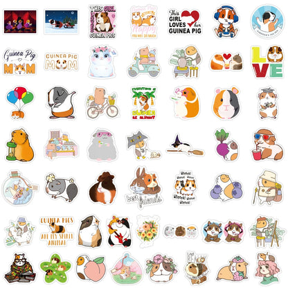 50PCS New Style Guinea Pig Graffiti Sticker Waterproof Luggage Laptop Scooter Refrigerator Water Cup Sticker