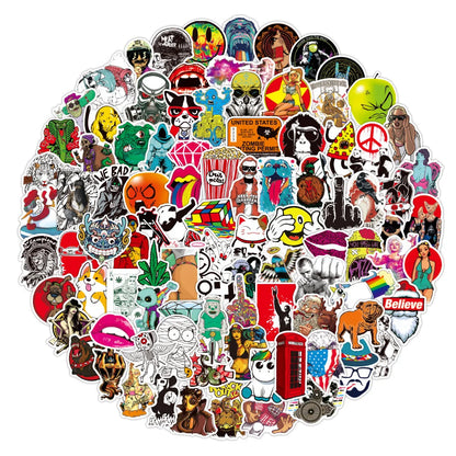 100PCS Cool Helmet Fashion Logo Graffiti Sticker Laptop Skateboard Mobile Phone PVC Gift Toy Waterproof Sticker