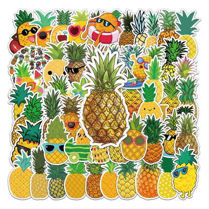 50PCS Cartoon Fruit Pineapple Personality Creative Graffiti Scooter Laptop Luggage Gift Waterproof Anime Sticker