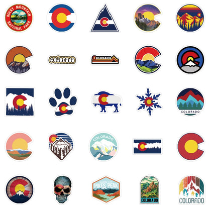 50PCS Famous City Colorado Graffiti Stickers Landscape Luggage Laptop Water Cup Stickers