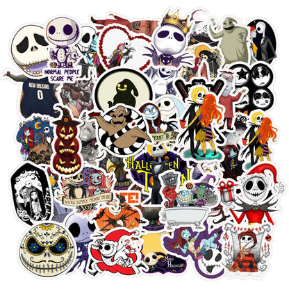 50PCS Horror Theme Christmas Night Waterproof Sticker Suitcase Notebook Refrigerator Skateboard Water Cup Helmet