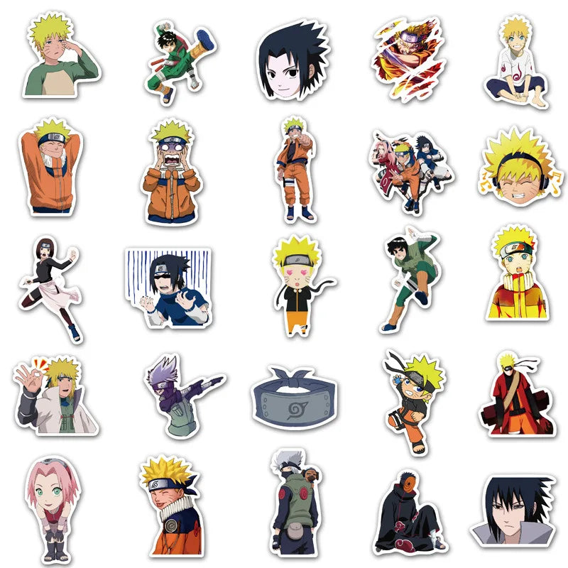 50PCS Japanese anime Naruto cartoon graffiti luggage laptop mobile phone personalized decoration stickers