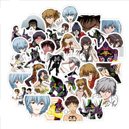 50PCS Evangelion Cartoon Tenman Manual Sticker Water Cup Notebook Stationery Decoration Toy
