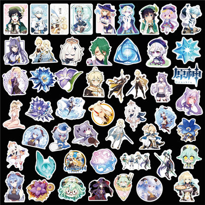 50 pieces of cartoon, anime and game spirit graffiti stickers, personalized DIY bags, guitars, cars, computers, PVC waterproof decorative stickers, toys