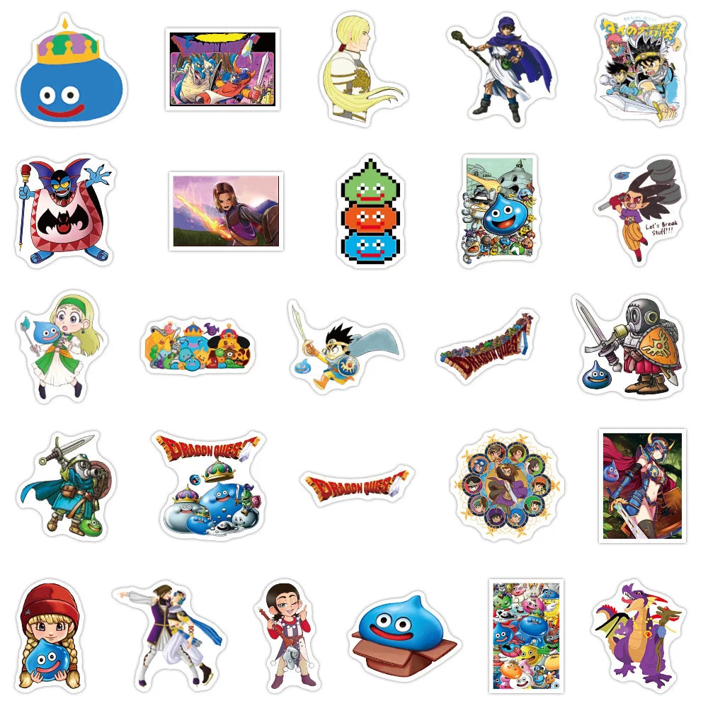 50PCS Cartoon Anime Dragon Quest Sticker Game Luggage Notebook Motorcycle Graffiti Sticker