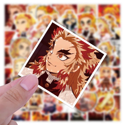 50PCS cartoon and anime Demon Slayer: Kimetsu no Yaiba character Purgatory graffiti stickers, personalized DIY luggage, phone cases, notebooks, handbooks, decorative sticker toys
