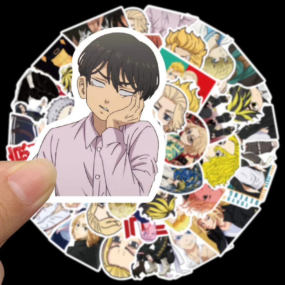 50PCS Anime New Tokyo Avengers Sticker Laptop Skateboard Mobile Phone Graffiti Gift Toy Waterproof Sticker