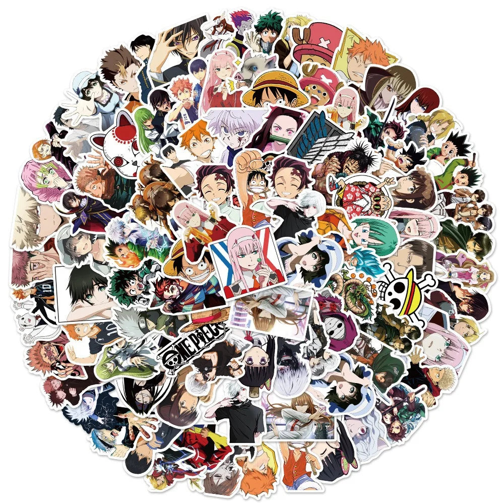 50PCS Japan Popular Anime Collection Graffiti Sticker Waterproof Skateboard Water Cup Luggage Sticker