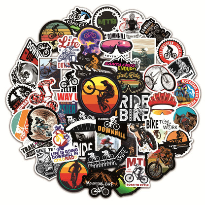 50PCS Mountain Bike Graffiti Sticker Trolley Case Bike Scooter Water Cup Waterproof Sticker