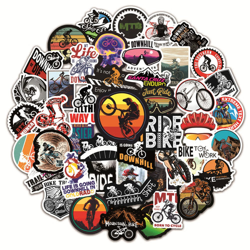 50PCS Mountain Bike Graffiti Sticker Trolley Case Bike Scooter Water Cup Waterproof Sticker