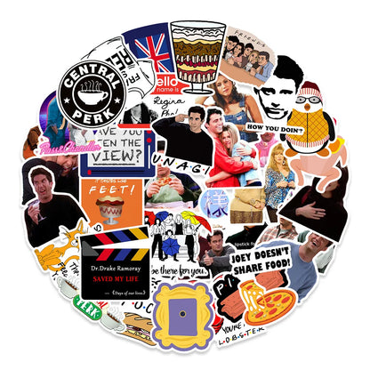 50PCS Friends Character Graffiti Waterproof Sticker Suitcase Notebook Refrigerator Skateboard StationeryBoxHelmet