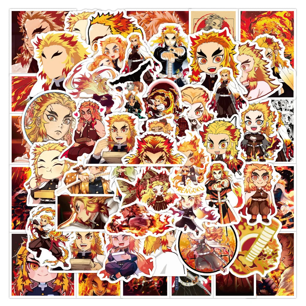 50PCS cartoon and anime Demon Slayer: Kimetsu no Yaiba character Purgatory graffiti stickers, personalized DIY luggage, phone cases, notebooks, handbooks, decorative sticker toys