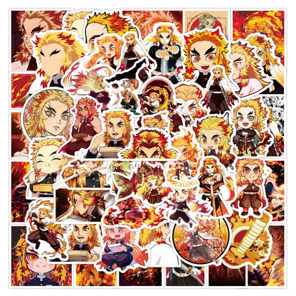 50PCS cartoon and anime Demon Slayer: Kimetsu no Yaiba character Purgatory graffiti stickers, personalized DIY luggage, phone cases, notebooks, handbooks, decorative sticker toys