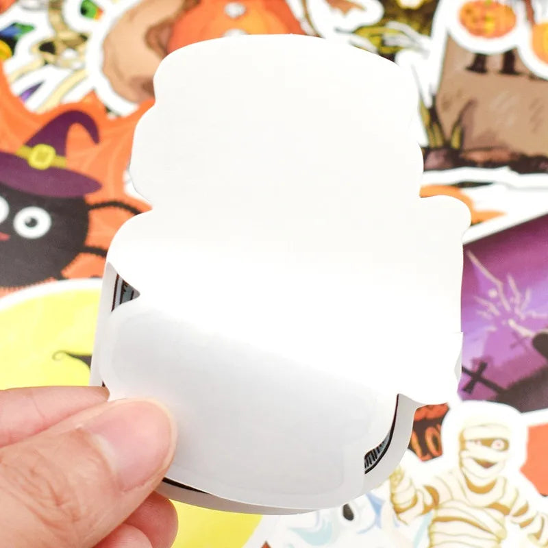 50PCS classic cartoon Halloween horror pumpkin graffiti series decorative style graffiti stickers, personalized, fashionable and creative DIY exquisite decorative stickers, water cups, helmets, skateboards, popular sticker toys