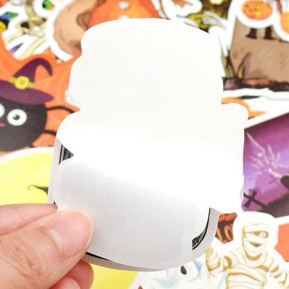 50PCS classic cartoon Halloween horror pumpkin graffiti series decorative style graffiti stickers, personalized, fashionable and creative DIY exquisite decorative stickers, water cups, helmets, skateboards, popular sticker toys