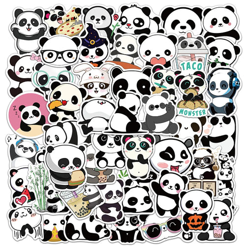 50PCS Cute Cartoon Panda Graffiti Stickers Notebook Mobile Phone Case Water Cup Luggage Waterproof Stickers