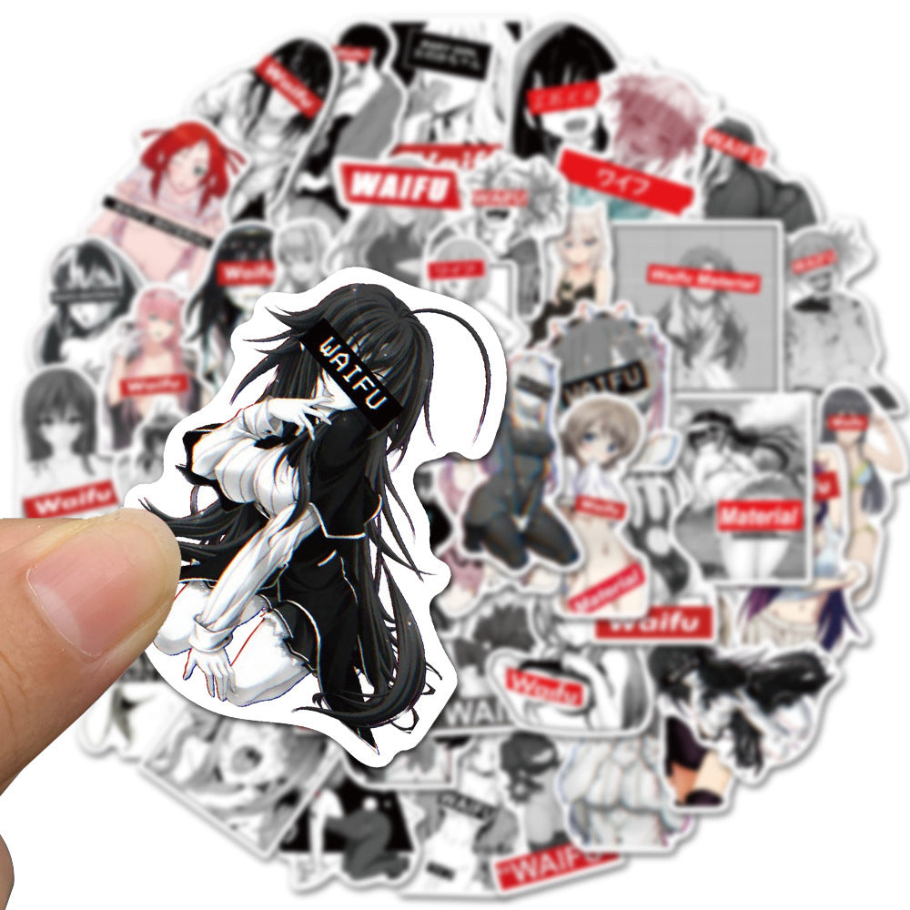 50PCS Anime Girl Stickers - Kawaii Manga Decals for Laptops, Planners, Water Bottles & Otaku Culture Gifts