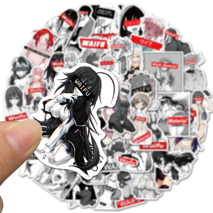 50PCS Anime Girl Stickers - Kawaii Manga Decals for Laptops, Planners, Water Bottles & Otaku Culture Gifts