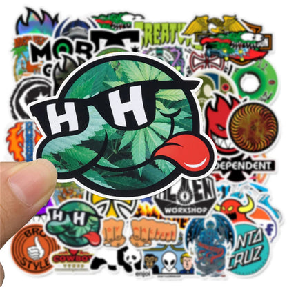 50PCS Fashion Cool Skateboard Graffiti Sticker Laptop Guitar Luggage Skateboard Bike Waterproof Toy Gift Sticker