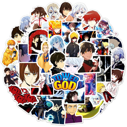 50PCS/Cartoon Anime God Tower Graffiti Sticker Laptop Skateboard Guitar Water Cup Waterproof Decorative Sticker