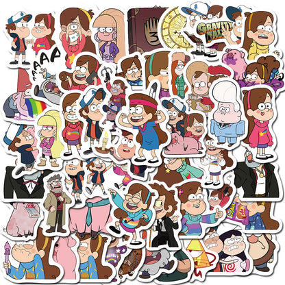 50PCS Adorable Cartoon Whimsical Town Characters Pattern Doodle Stickers Perfect for Suitcases, Laptops, Skateboards, Water Bottles, Pencil Cases Exquisite DIY Desktop Decorations & Journal Stickers