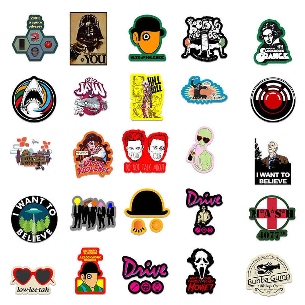 50PCS Classic Movie Pop Personalized Graffiti Waterproof Sticker Suitcase Notebook Skateboard Refrigerator Helmet