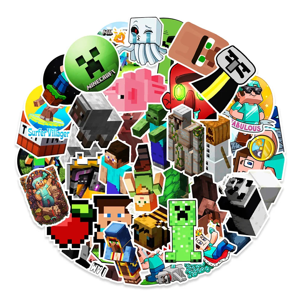 50PCS New My World Graffiti Waterproof Sticker Suitcase Notebook Refrigerator Skateboard Stationery Box Water Cup