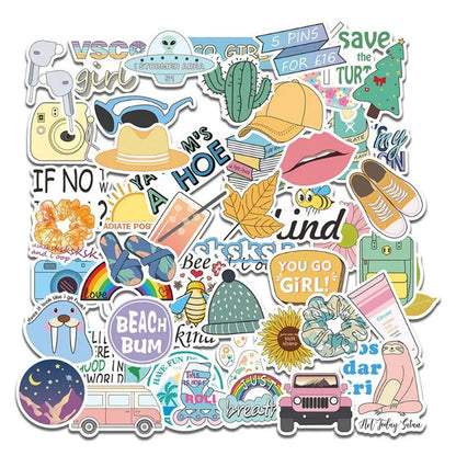 50PCS stationery cartoon cute daily necessities waterproof notebook hand account sticker graffiti decoration