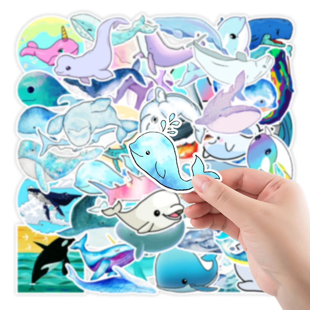 50PCS Ocean Series Graffiti Stickers Car Phone Trunk Water Cup Decoration Sticker