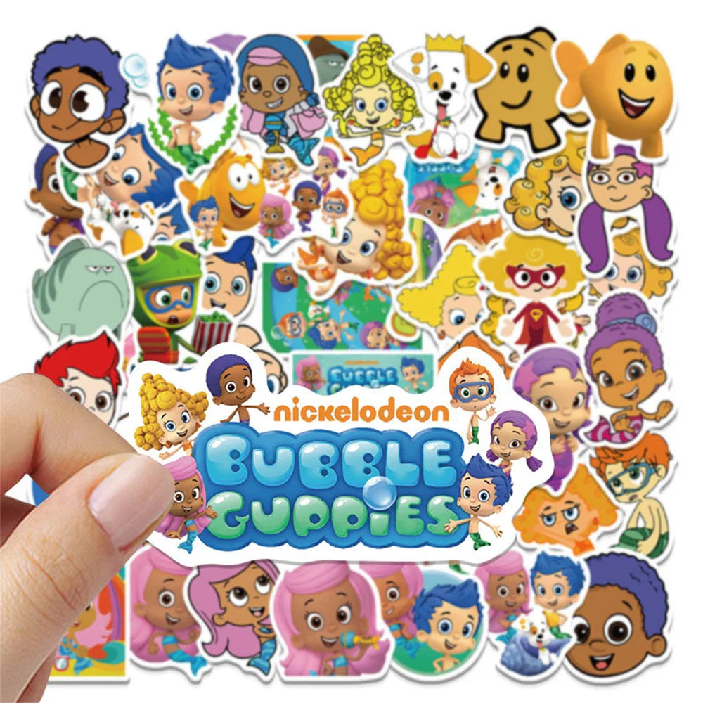 50PCS Cartoon Bubble Peacock Fish Graffiti Waterproof Sticker Suitcase Notebook Refrigerator Stationery BoxHelmet
