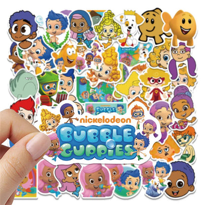 50PCS Cartoon Bubble Peacock Fish Graffiti Waterproof Sticker Suitcase Notebook Refrigerator Stationery BoxHelmet