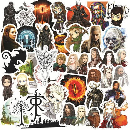50pcs Hobbit Poster Graffiti Decoration Personalized DIY Luggage Guitar Mobile Phone Case Toy Sticker