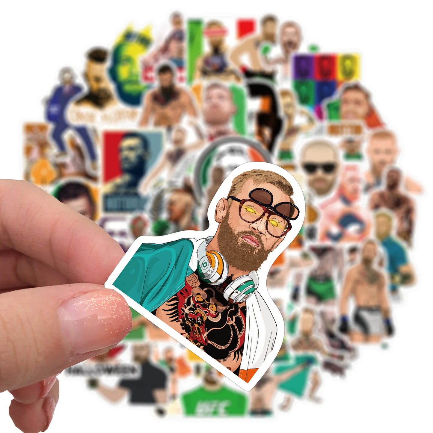 50PCS Fighter Conor McGregor Graffiti Stickers Personalized Fashion Creative Trend DIY Exquisite Decorative Decals for Cups Helmets Skateboards Popular Stickers Toys