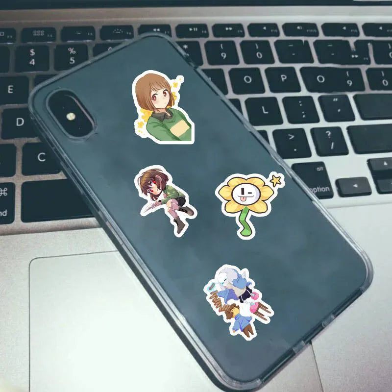 50PCS cartoon Frisk Toriel mobile comic character graffiti stickers, personalized DIY luggage, helmet, phone case, scooter, refrigerator graffiti, waterproof decorative sticker toys