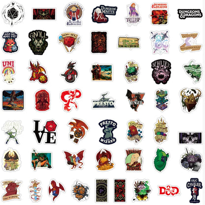 50PCs Animation Dragon and Dungeon Graffiti personality Sticker DIY Suitcase Laptop Skateboard Motorcycle
